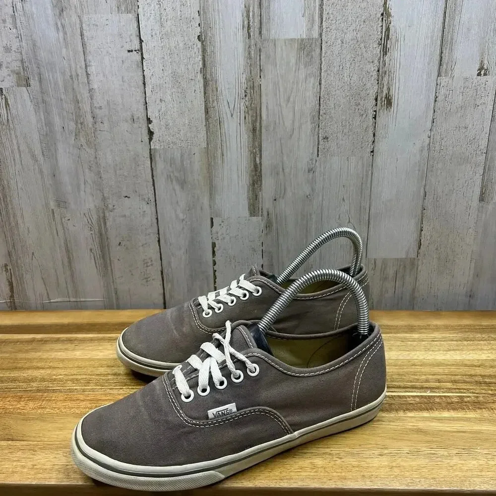 Vans Authentic Gray Low Top Lace-Up Canvas Sneakers Unisex‎ Men's 5.5/Women's 7